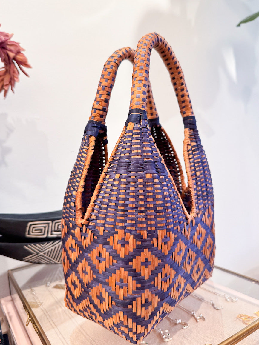 Paja Tetera Mini Basket Bag Blue - Paz Lifestyle 