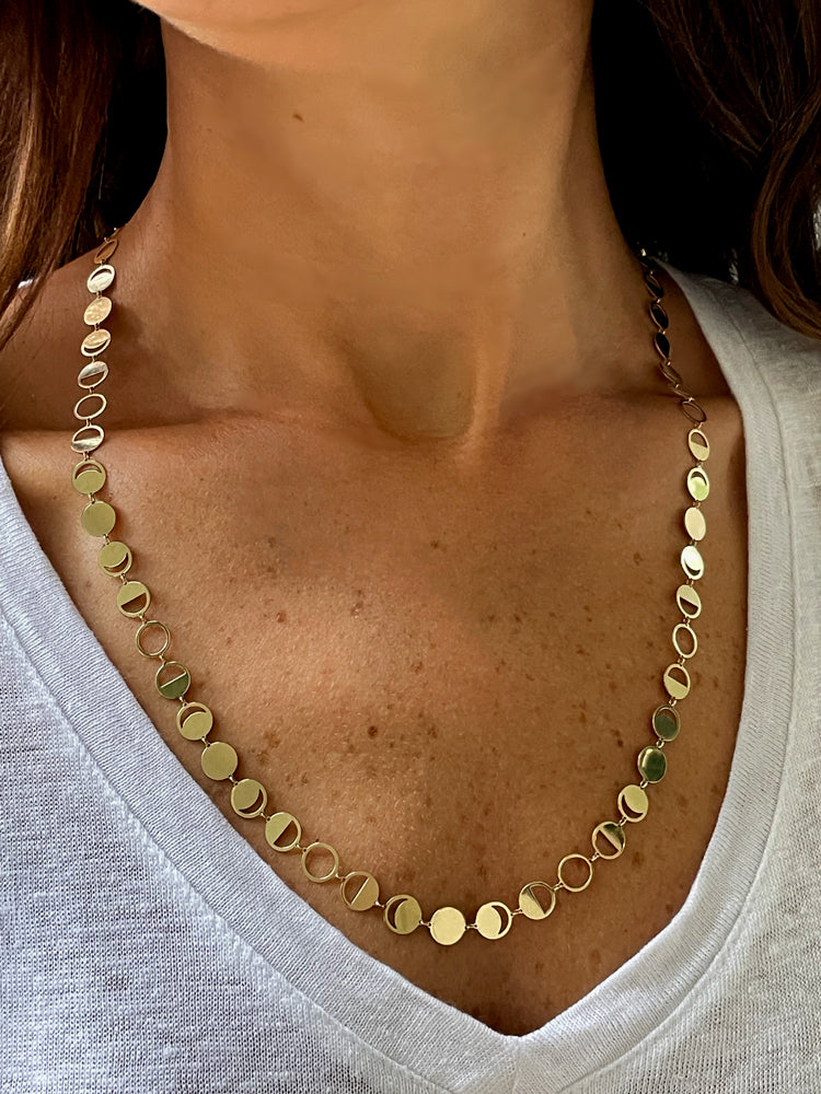 BOHEME CONFETTI LUNE OR 14KY CHAIN rts