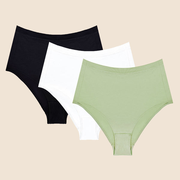 3-Pack Full Coverage Brief (Onyx, Coconut, Sage) - Paz Lifestyle 