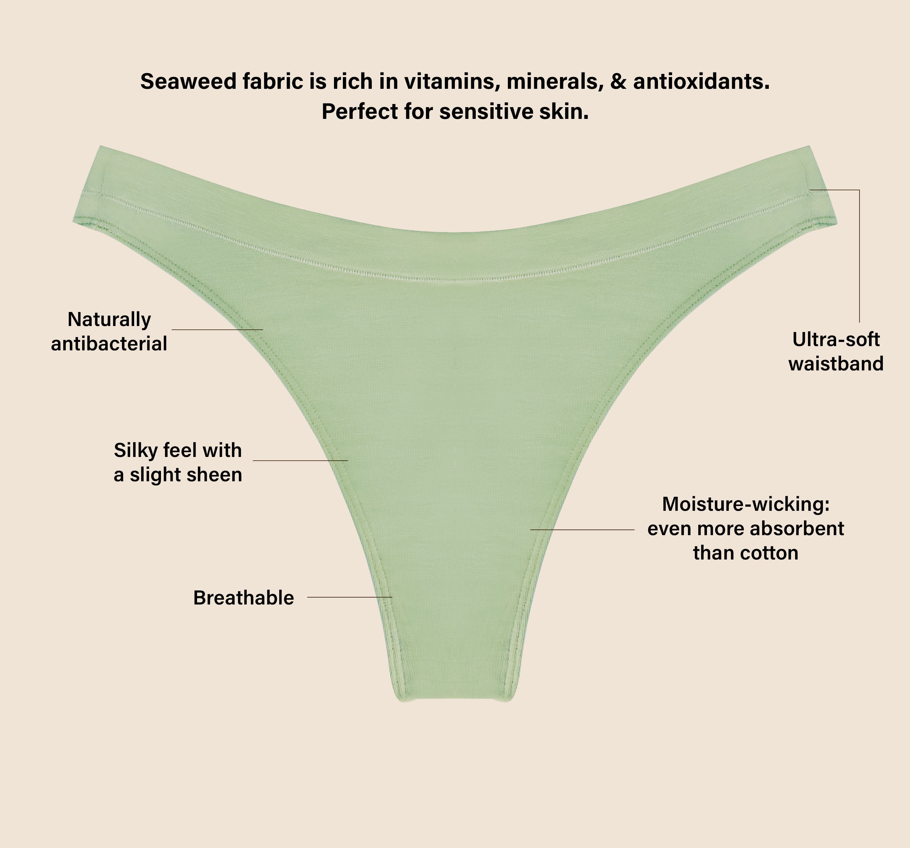 Thong in Sage - Paz Lifestyle 