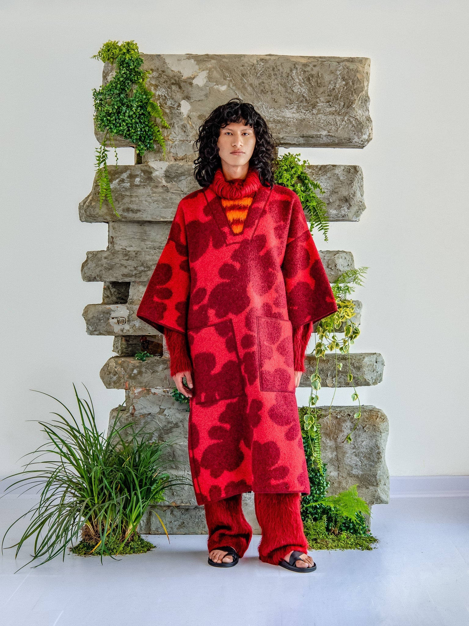 FELTED TUNIC RED