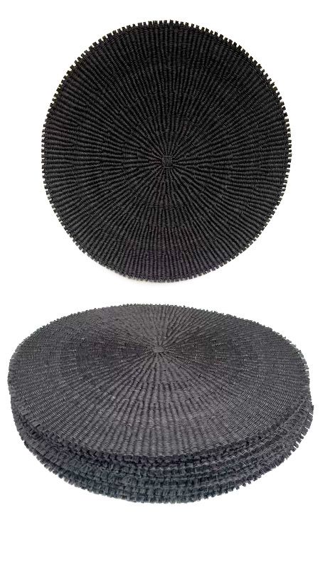 Fique Black Handmade Placemats - Paz Lifestyle 