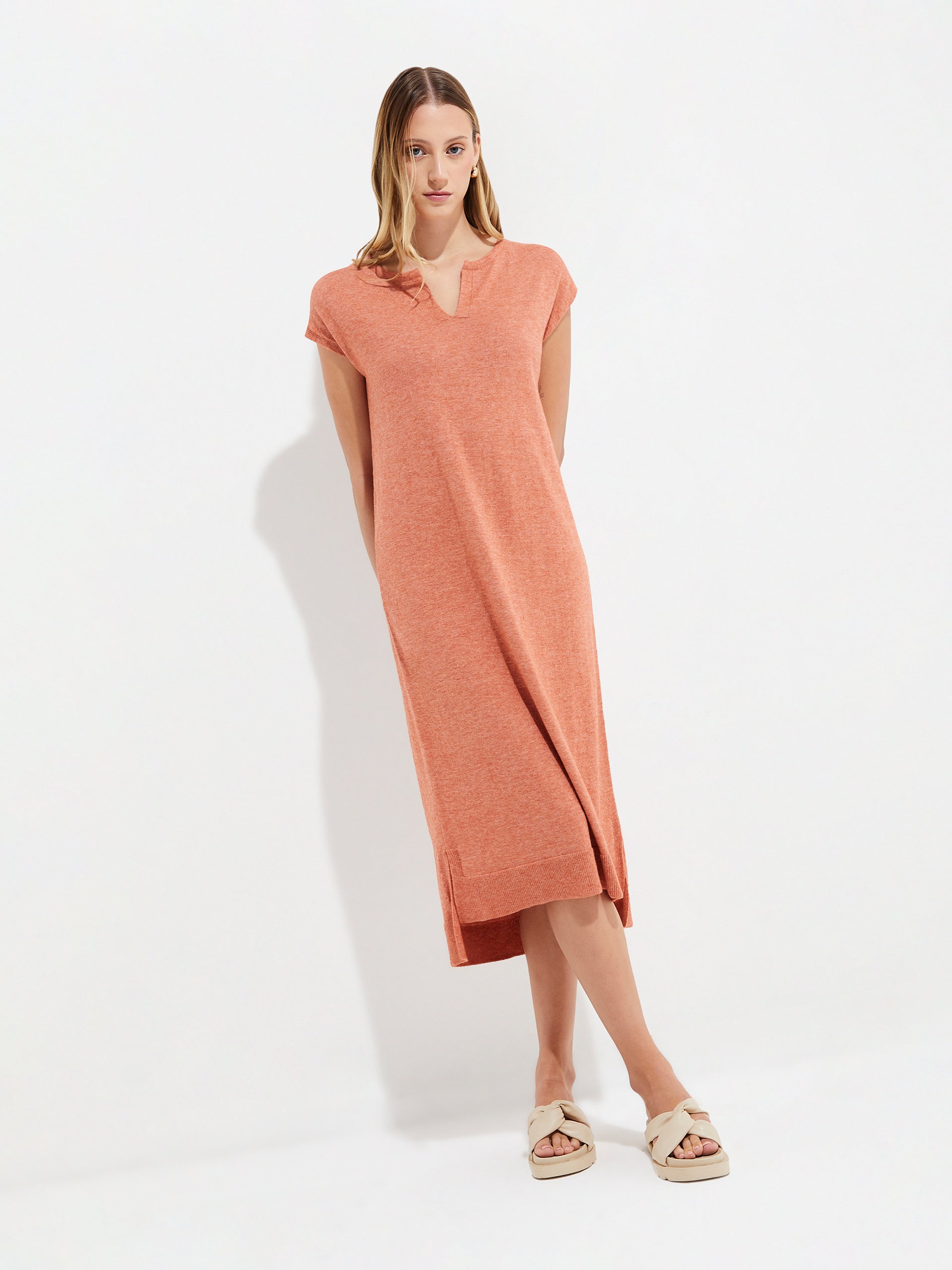 Uresti Dress Cotton Color Orange - Paz Lifestyle 
