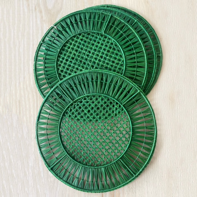 NEW Usiacurí Iraca Placemats (Set of 4) - GREEN - Paz Lifestyle 