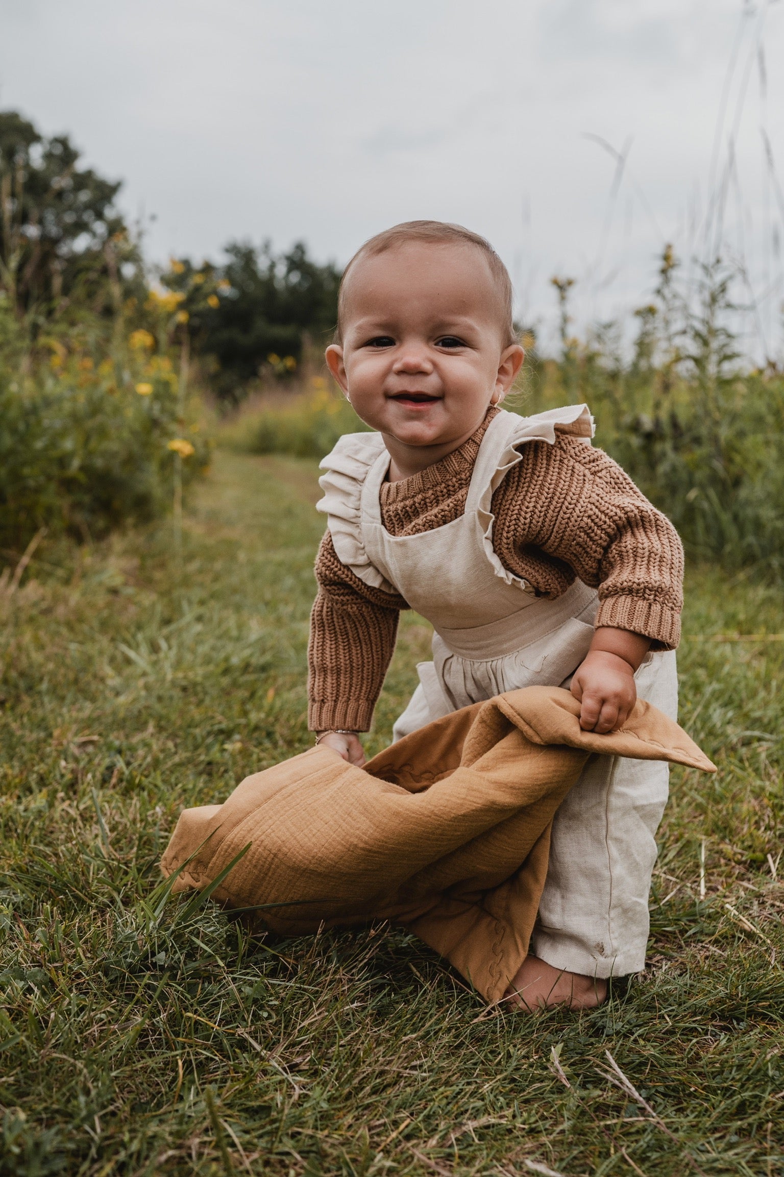 The Mini Cozy Lovey – Organic Baby Security Blanket Set - Gold