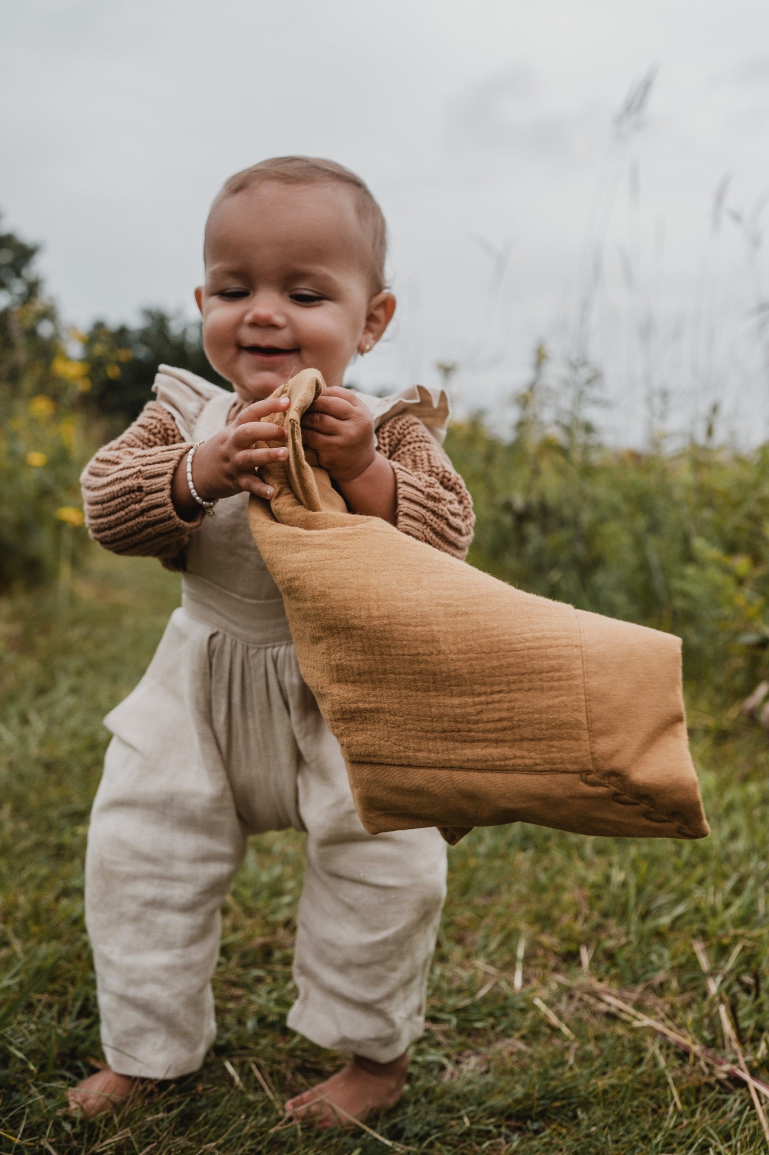 The Mini Cozy Lovey – Organic Baby Security Blanket Set - Gold