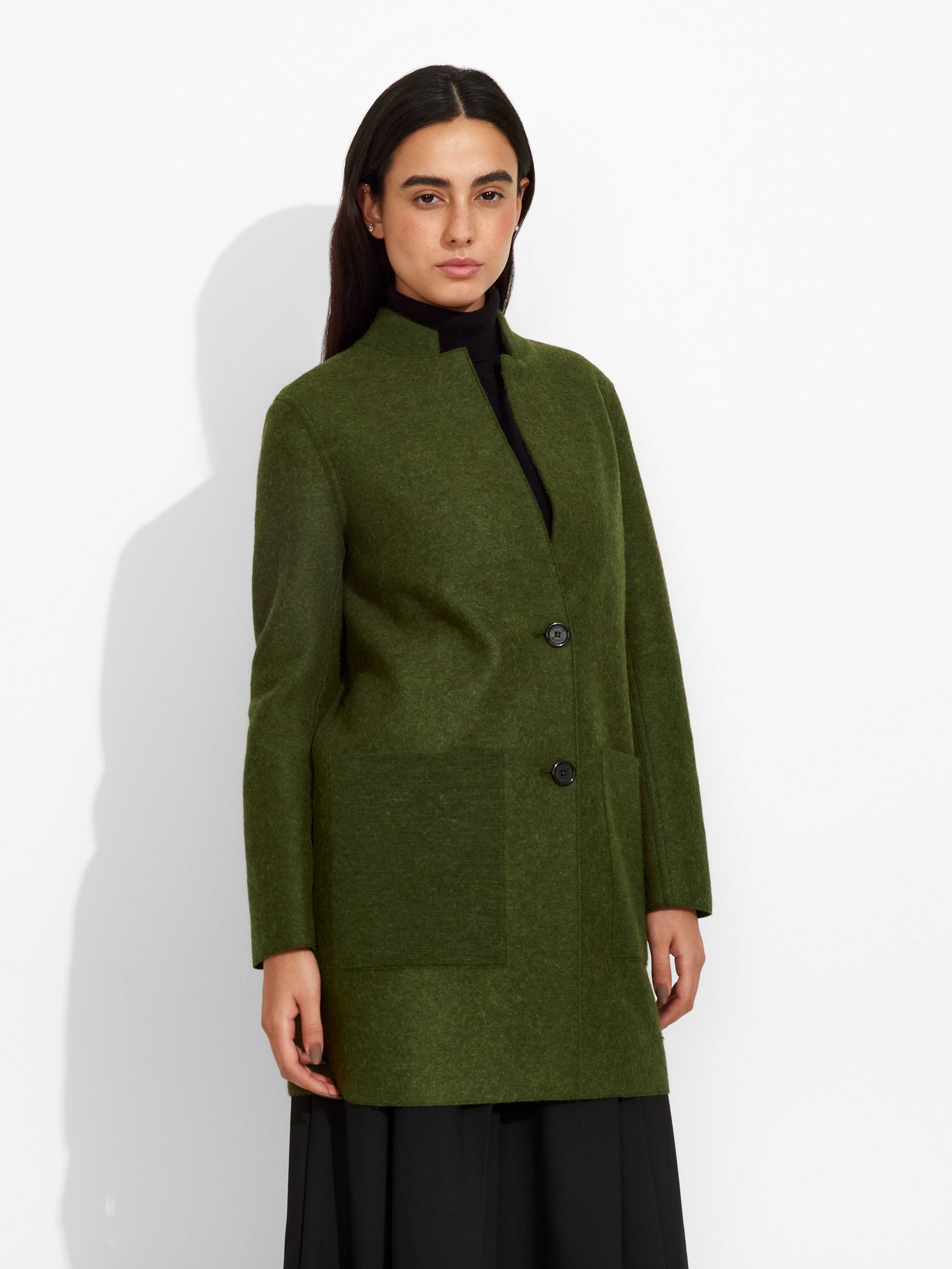 Zybil Coat Alpaca Color Green