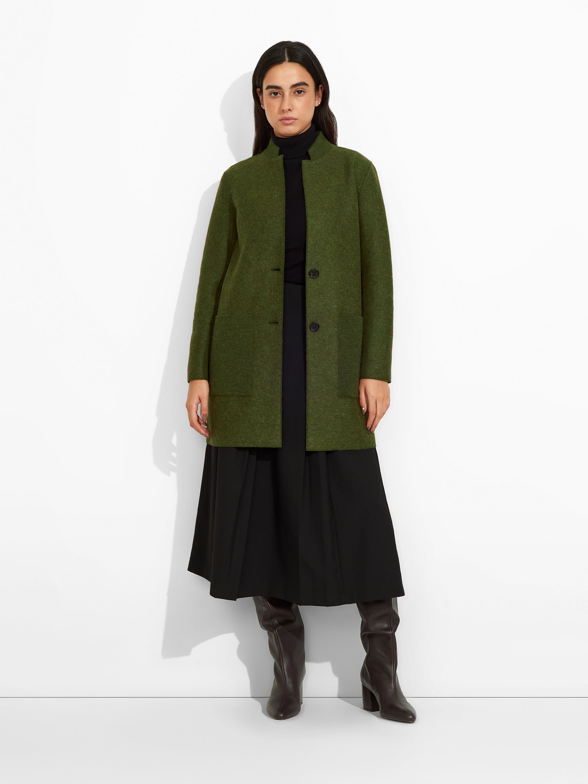 Zybil Coat Alpaca Color Green