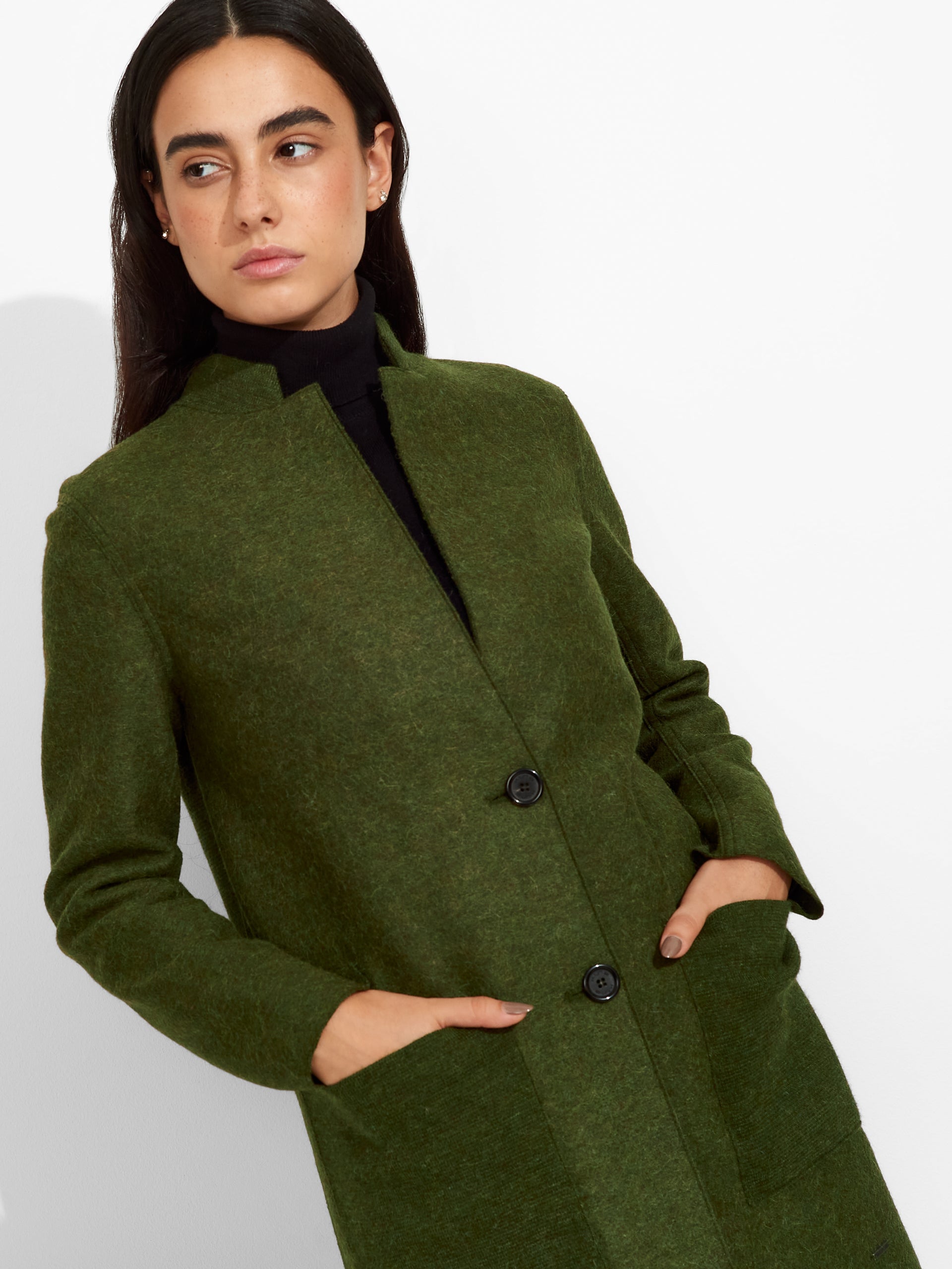Zybil Coat Alpaca Color Green