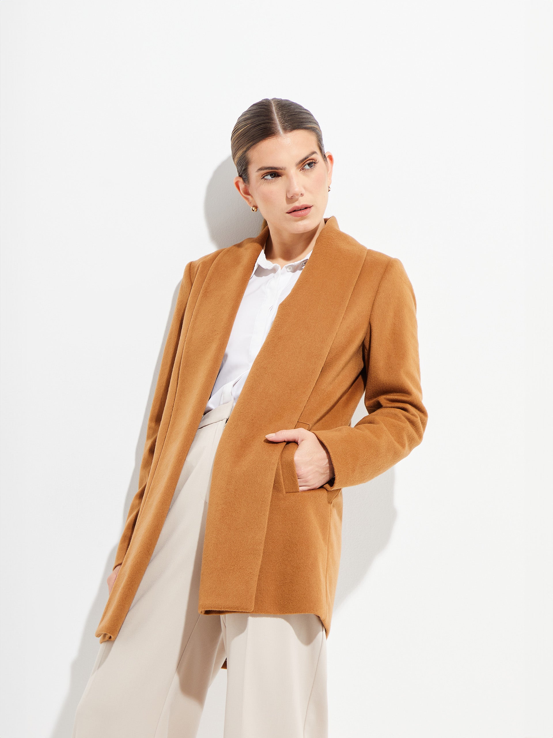 Short Swing Coat Vicuña Color Camel