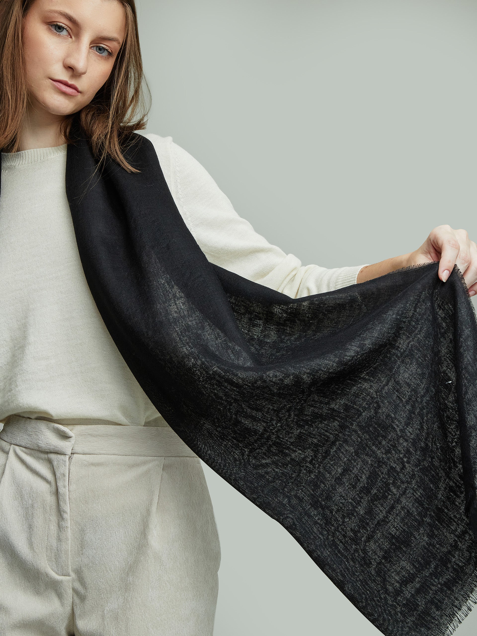 Patito Shawl Baby Alpaca Color Black