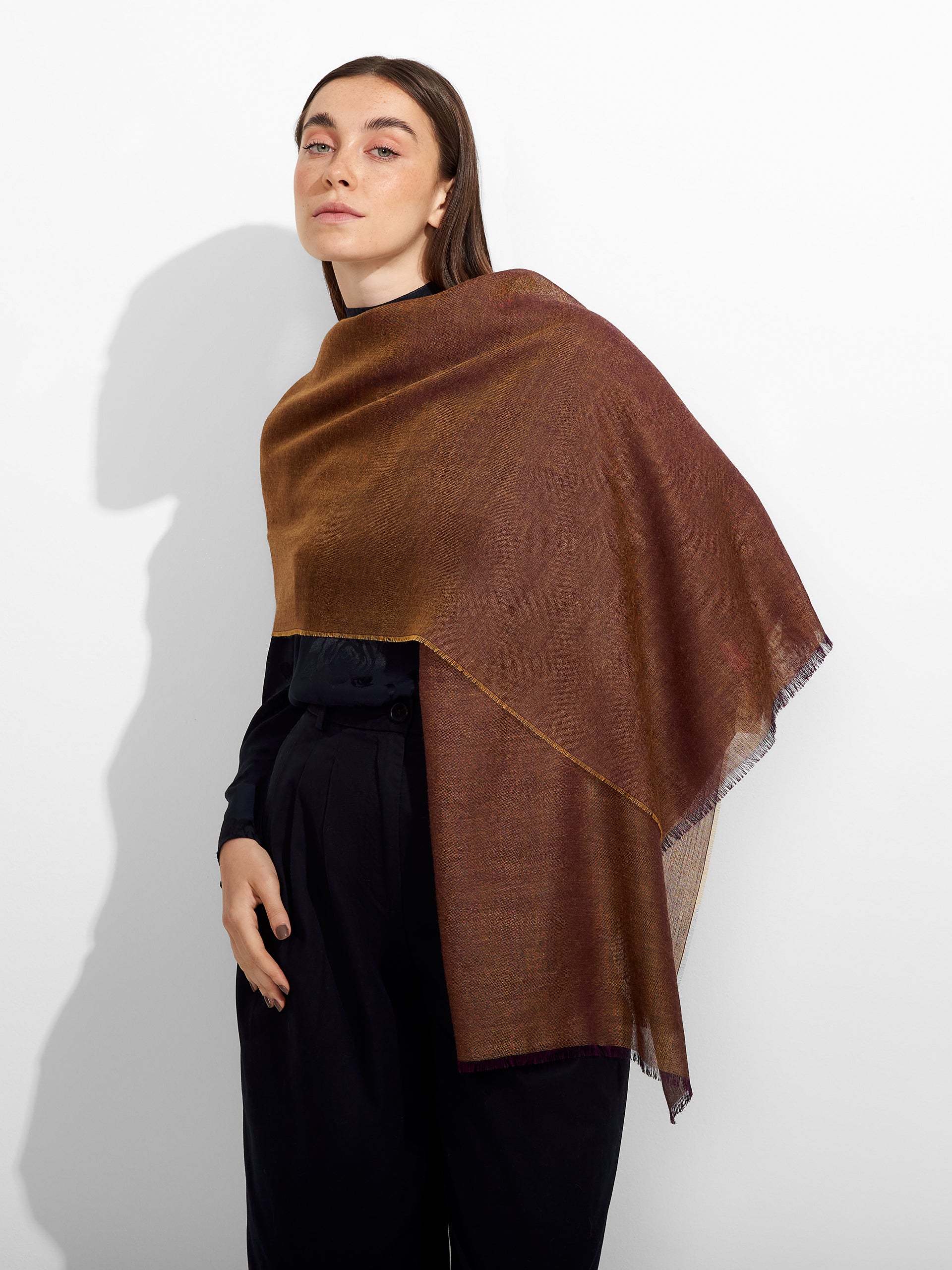 Zaina Shawl Baby Alpaca Color Brown