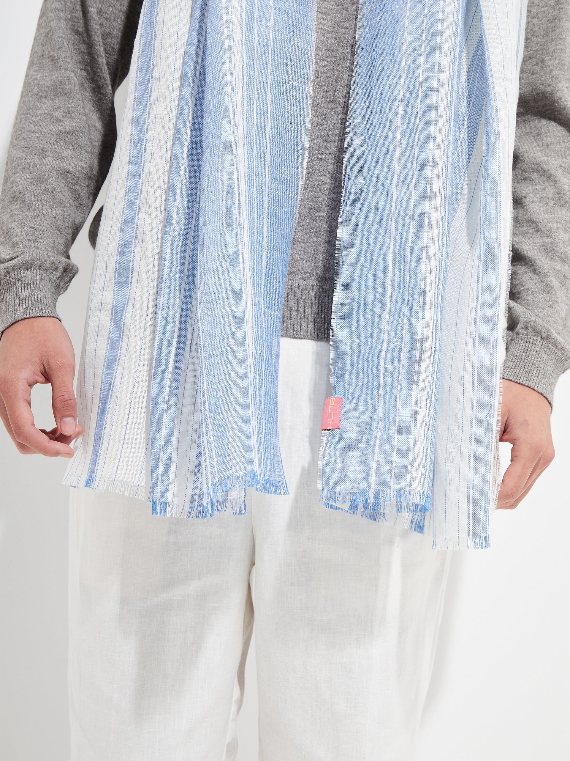 Yoga Shawl Linen Color Blue - Paz Lifestyle 