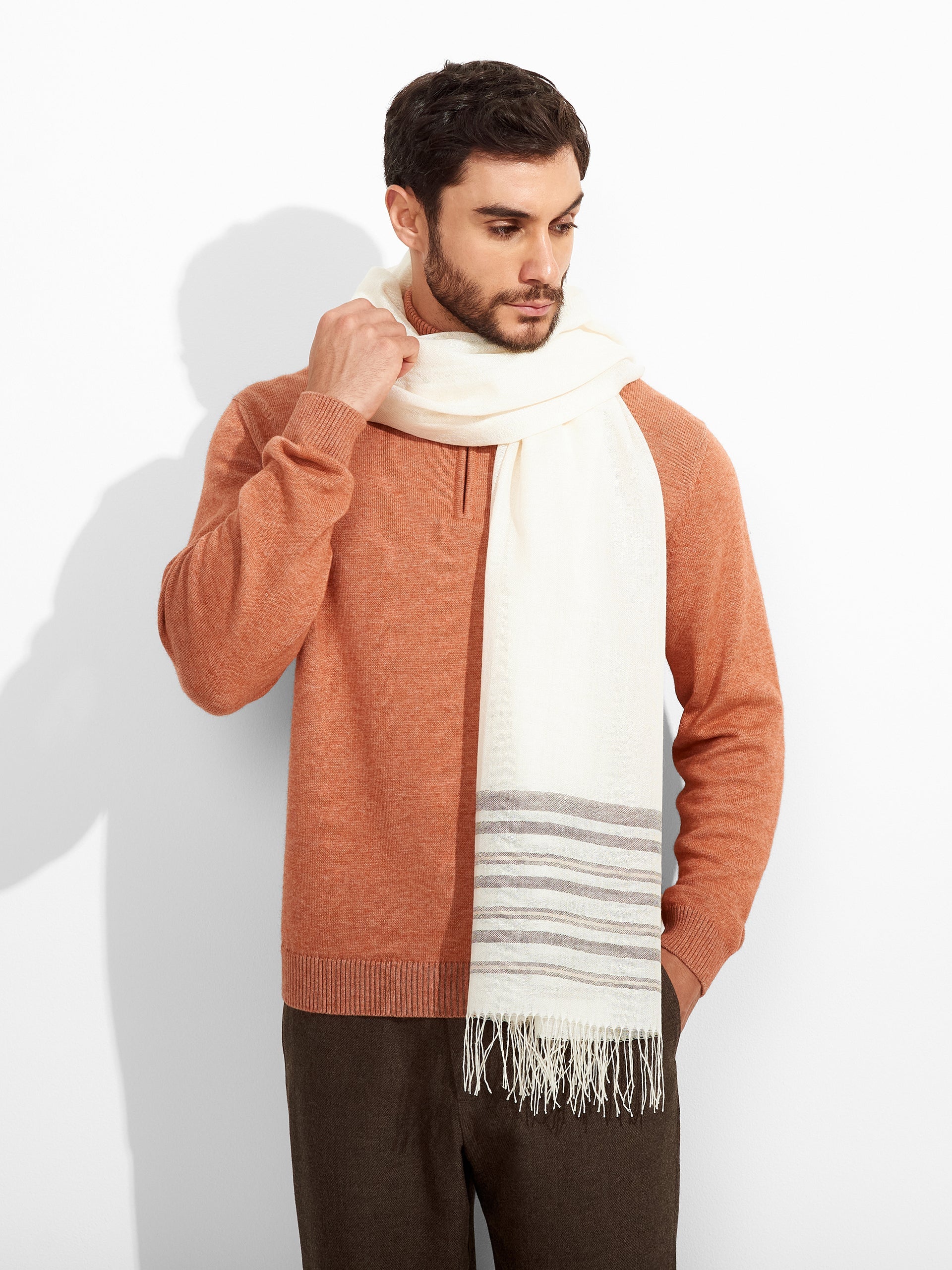 Mao Shawl Baby Alpaca Color Ecru