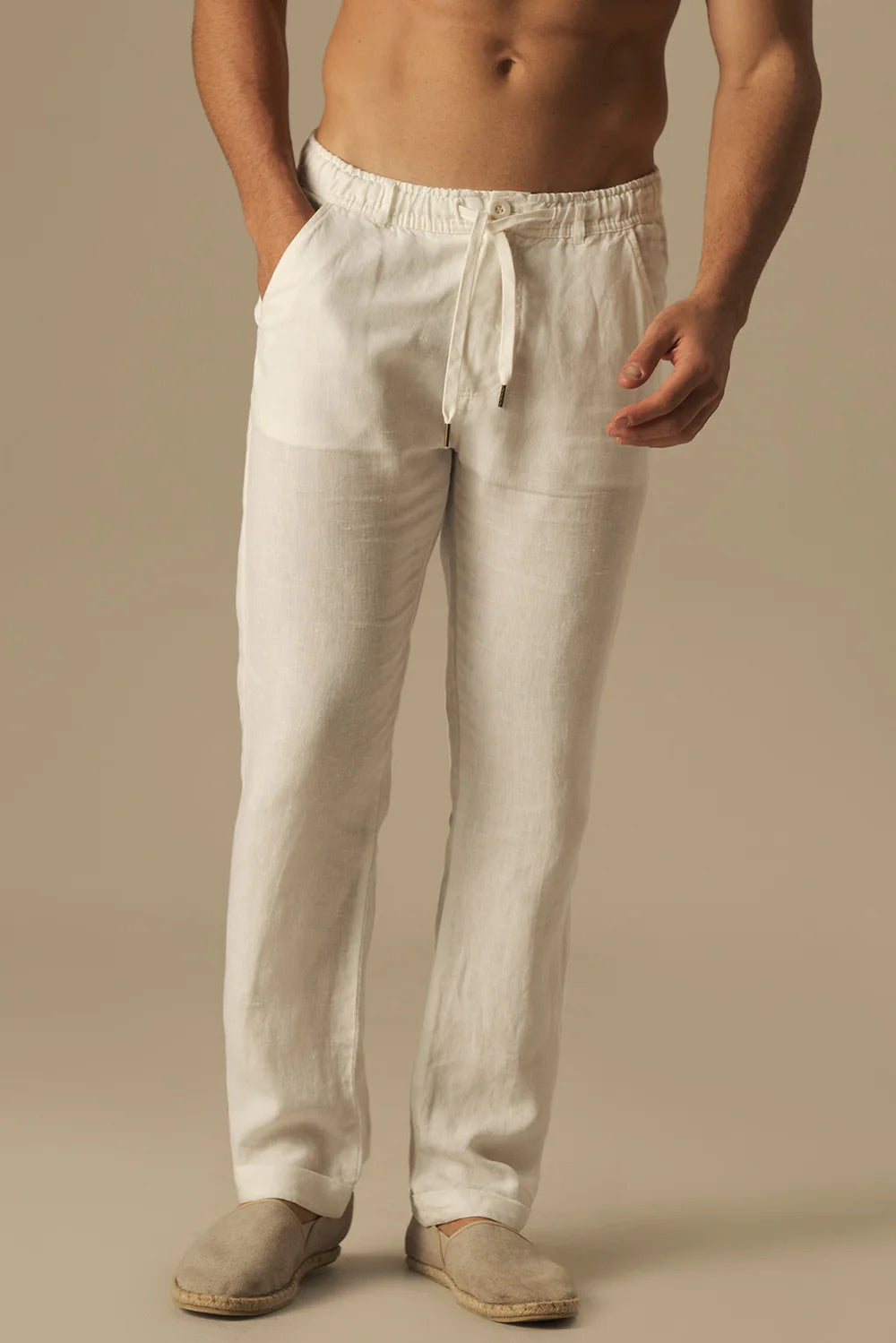 Linen Cabo Pants White by Ilot - Paz Lifestyle 