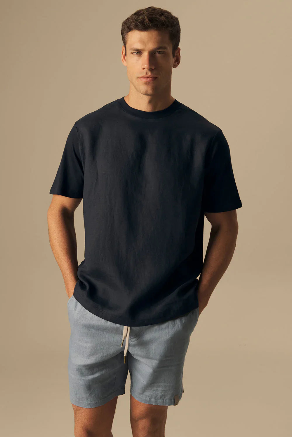 Costa Linen Shorts in Grey Blue by Ilot - Paz Lifestyle 