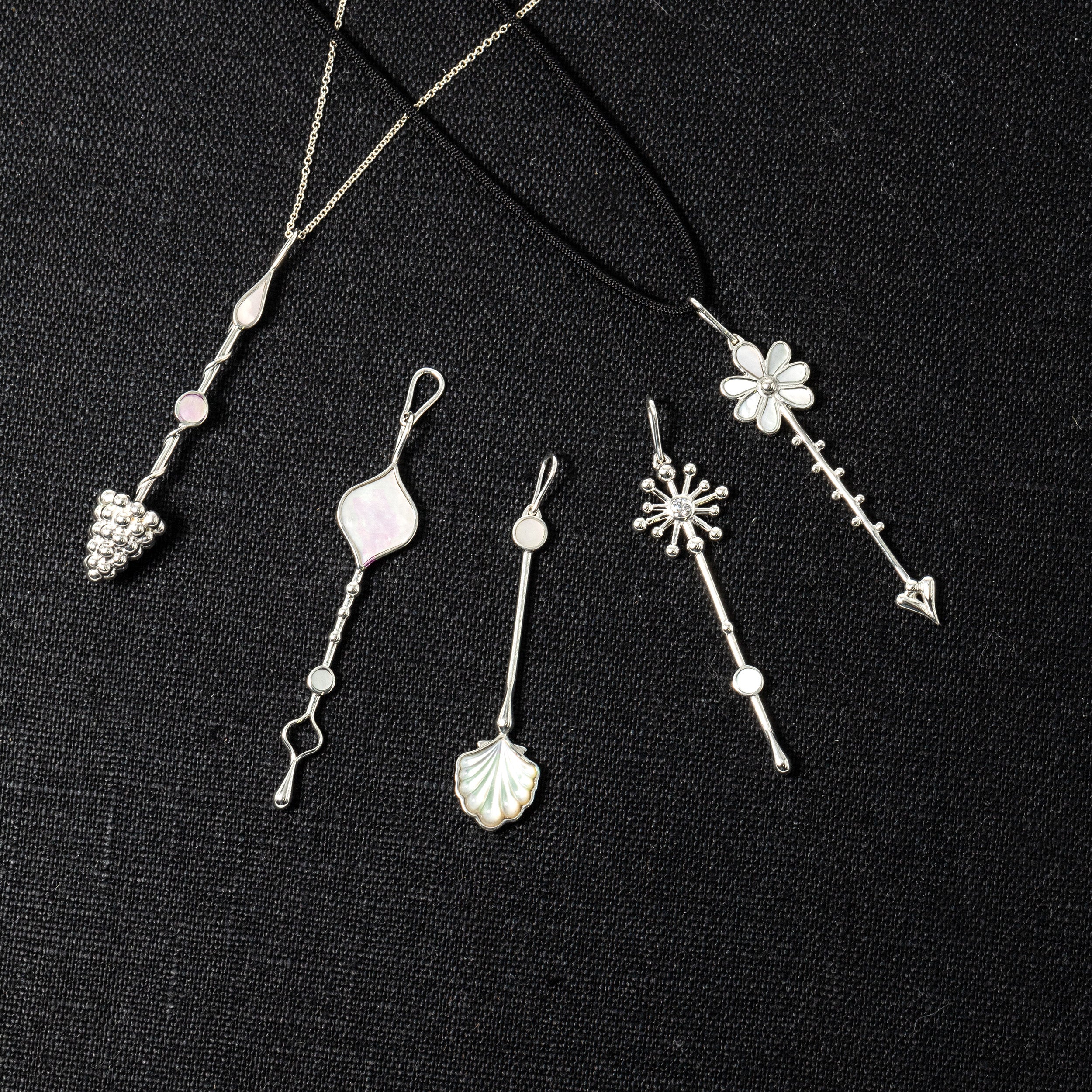 Unity Wand Pendant in Sterling Silver and Mother-of-Pearl - Paz Lifestyle 