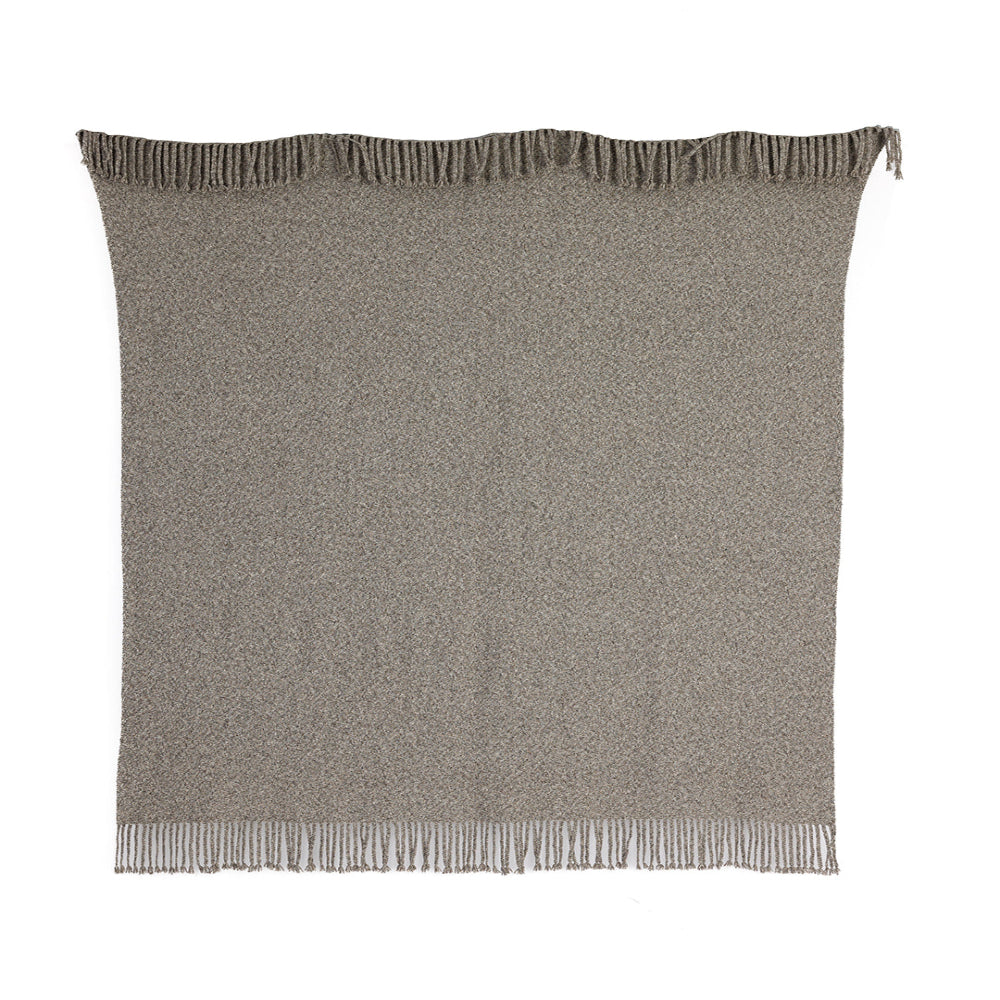 Kulsi Collection - Handloomed Peruvian Pima Cotton & Undyed Baby Alpaca Graphite Throw Blanket From Peru