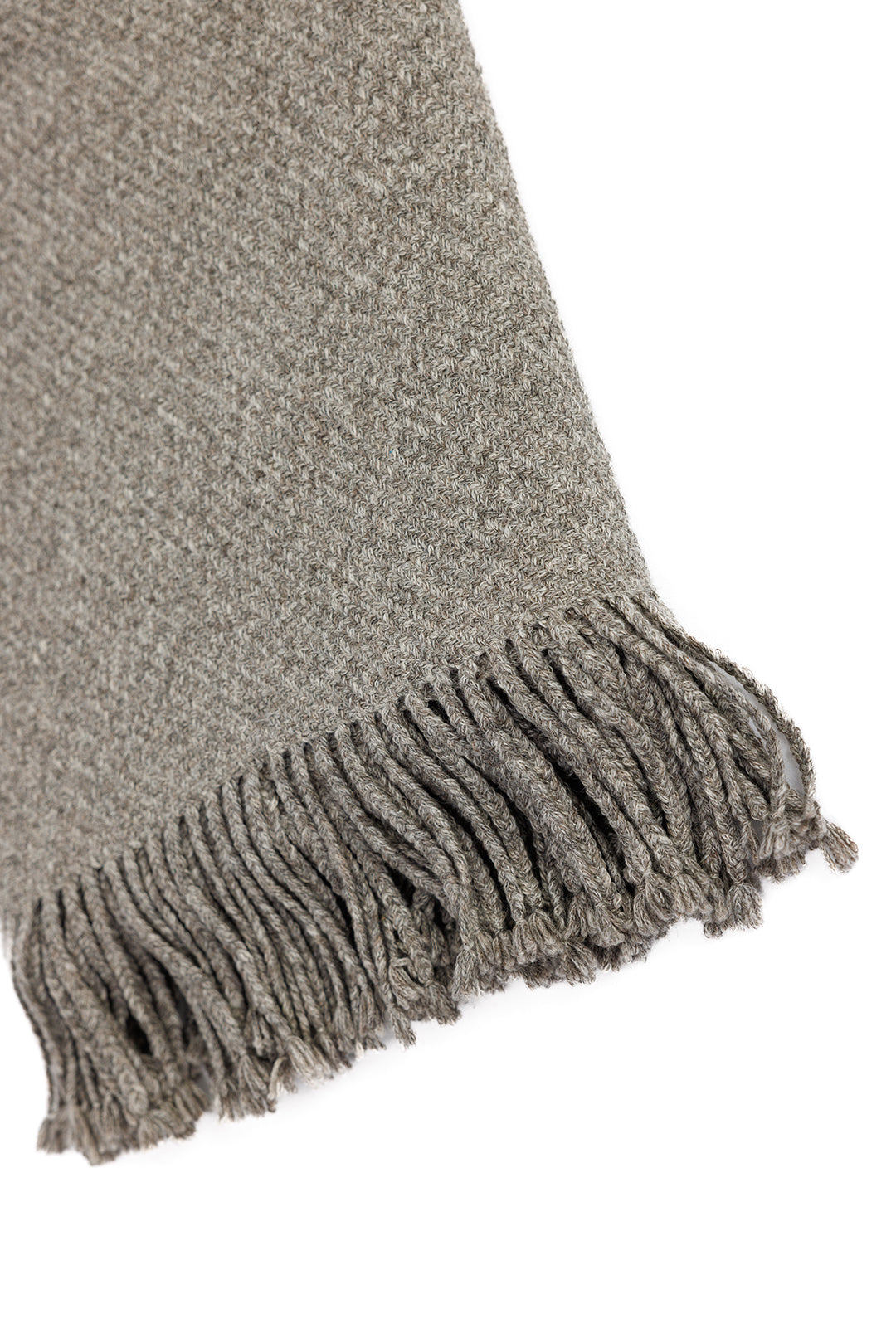 Kulsi Collection - Handloomed Peruvian Pima Cotton & Undyed Baby Alpaca Graphite Throw Blanket From Peru