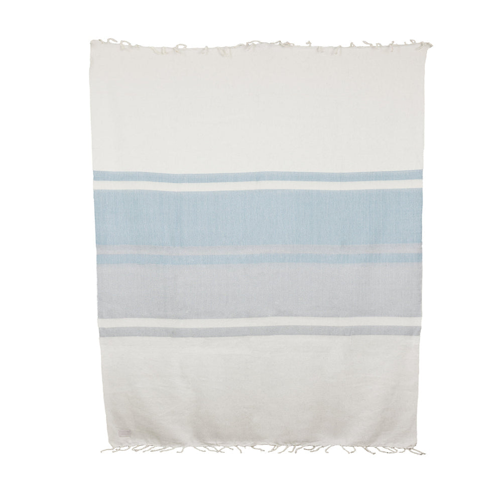 Kallpa Collection - Handwoven Glacier Grays & White Alpaca Throw Blanket from Ecuador