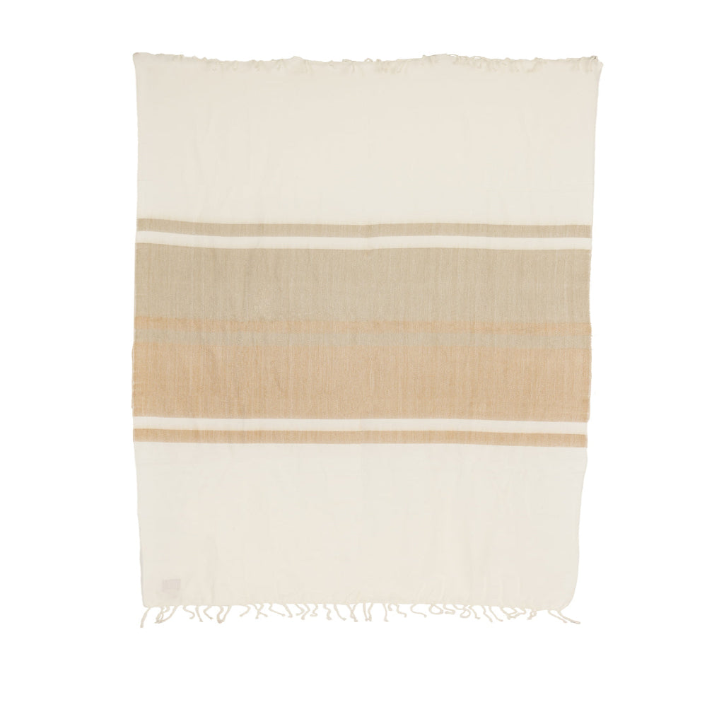 Kallpa Collection - Handwoven Natural Tobacco & Wheat Alpaca Throw Blanket from Ecuador