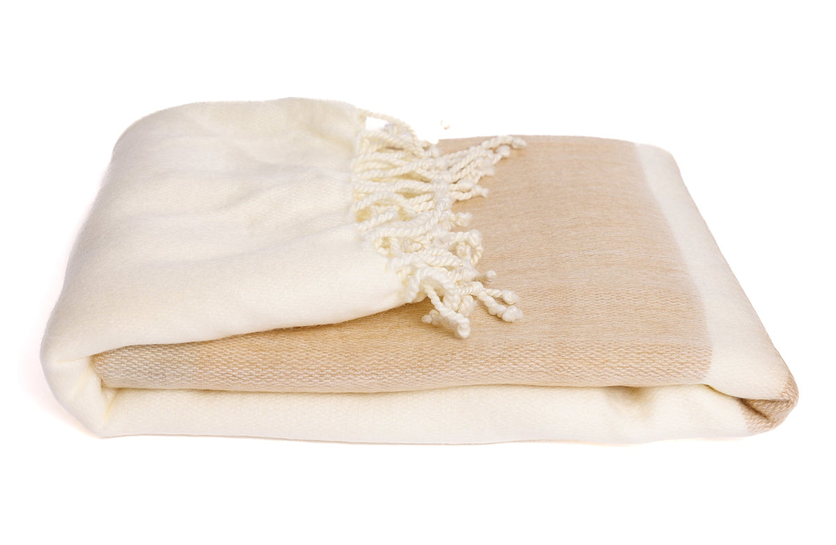 Handwoven Alpaca Throw Blanket | Tobacco & Wheat | Kallpa Collection