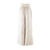 Kampot Linen High Waisted Lounge Pant in White - Paz Lifestyle 