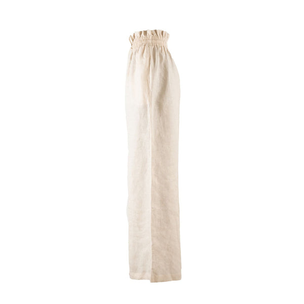 Kampot Linen High Waisted Lounge Pant in Tan - Paz Lifestyle 