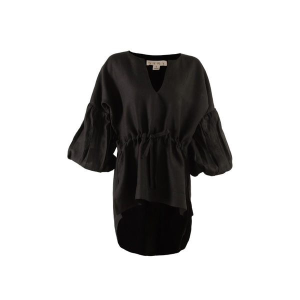 Koh Rong Linen Lounge Top in Black - Paz Lifestyle 