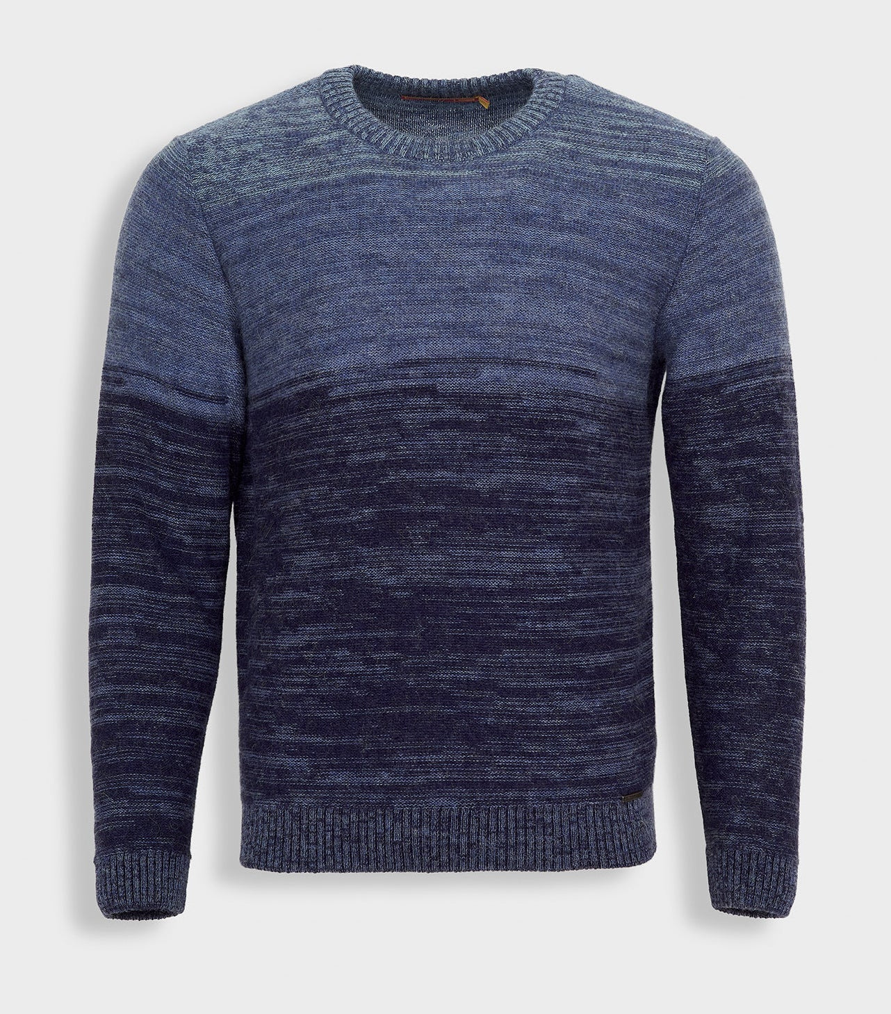 Blue knitted sweater on a white background