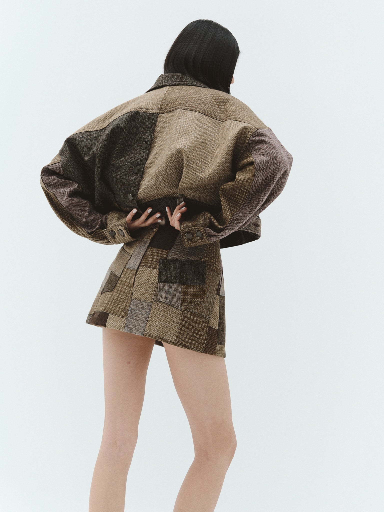 RENATA Patchworked Merino Wool Skirt, Tostada | Pre-Order - Paz Lifestyle 
