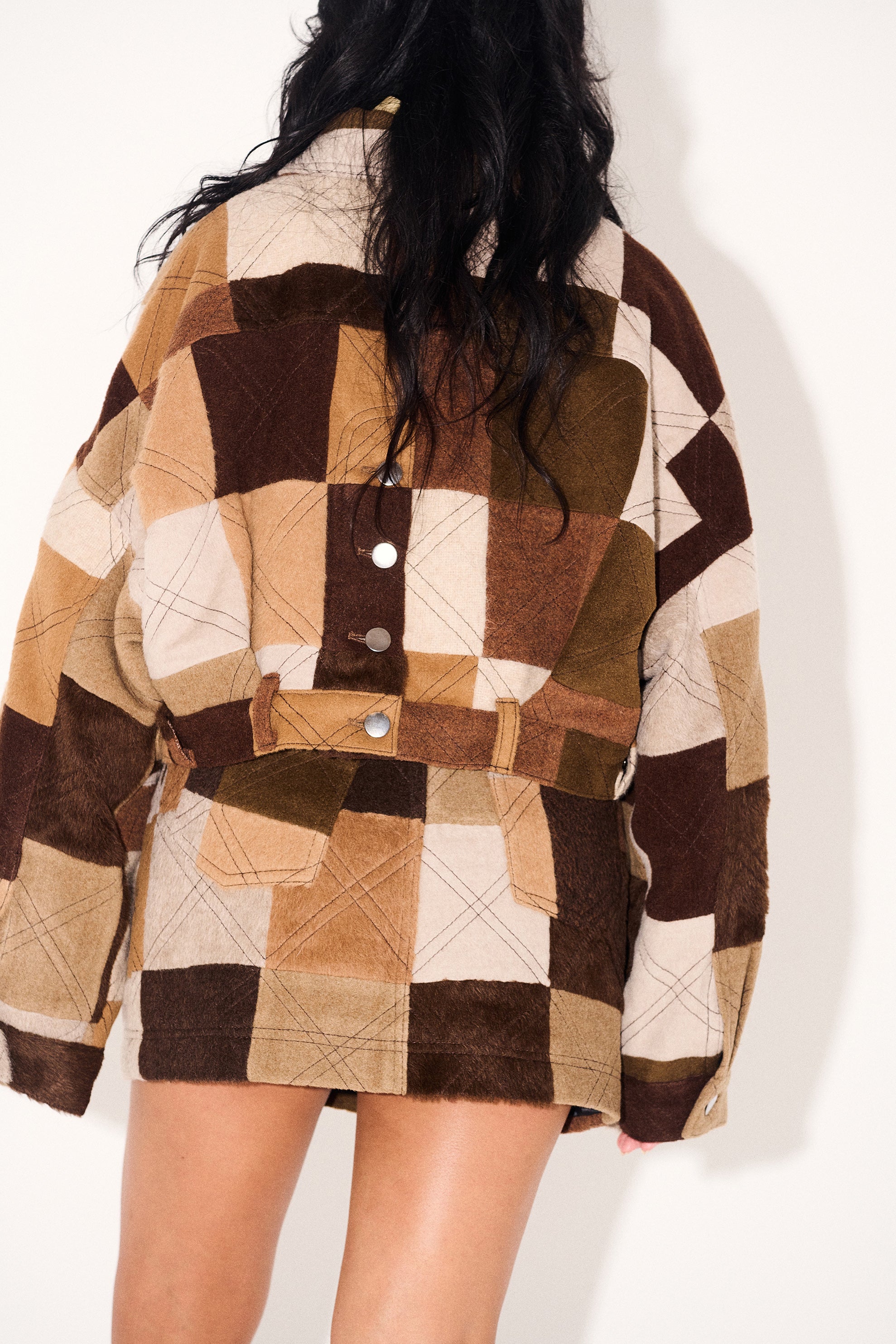 Renata Jacket in Tostada Patchwork Alpaca Wool - Paz Lifestyle 