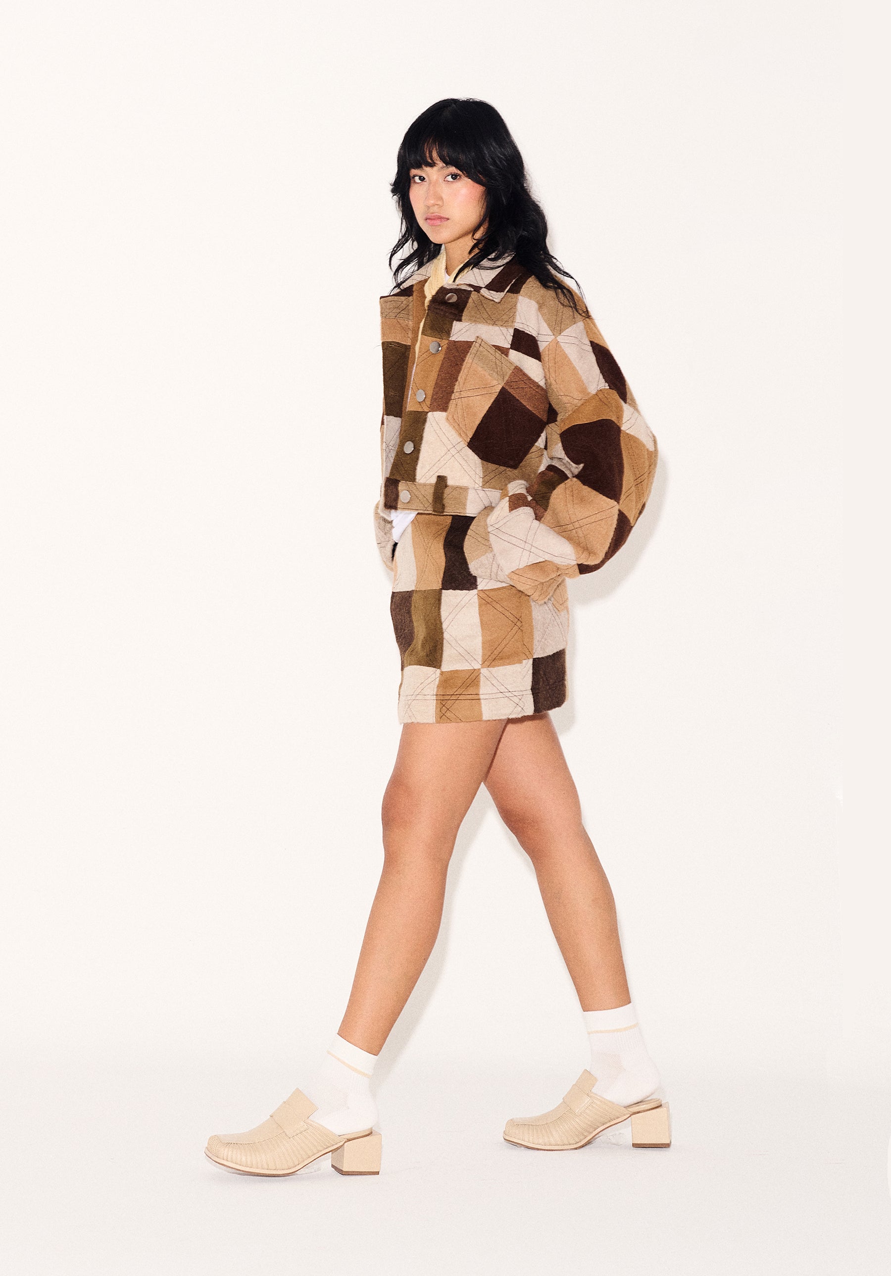 Renata Jacket in Tostada Patchwork Alpaca Wool - Paz Lifestyle 