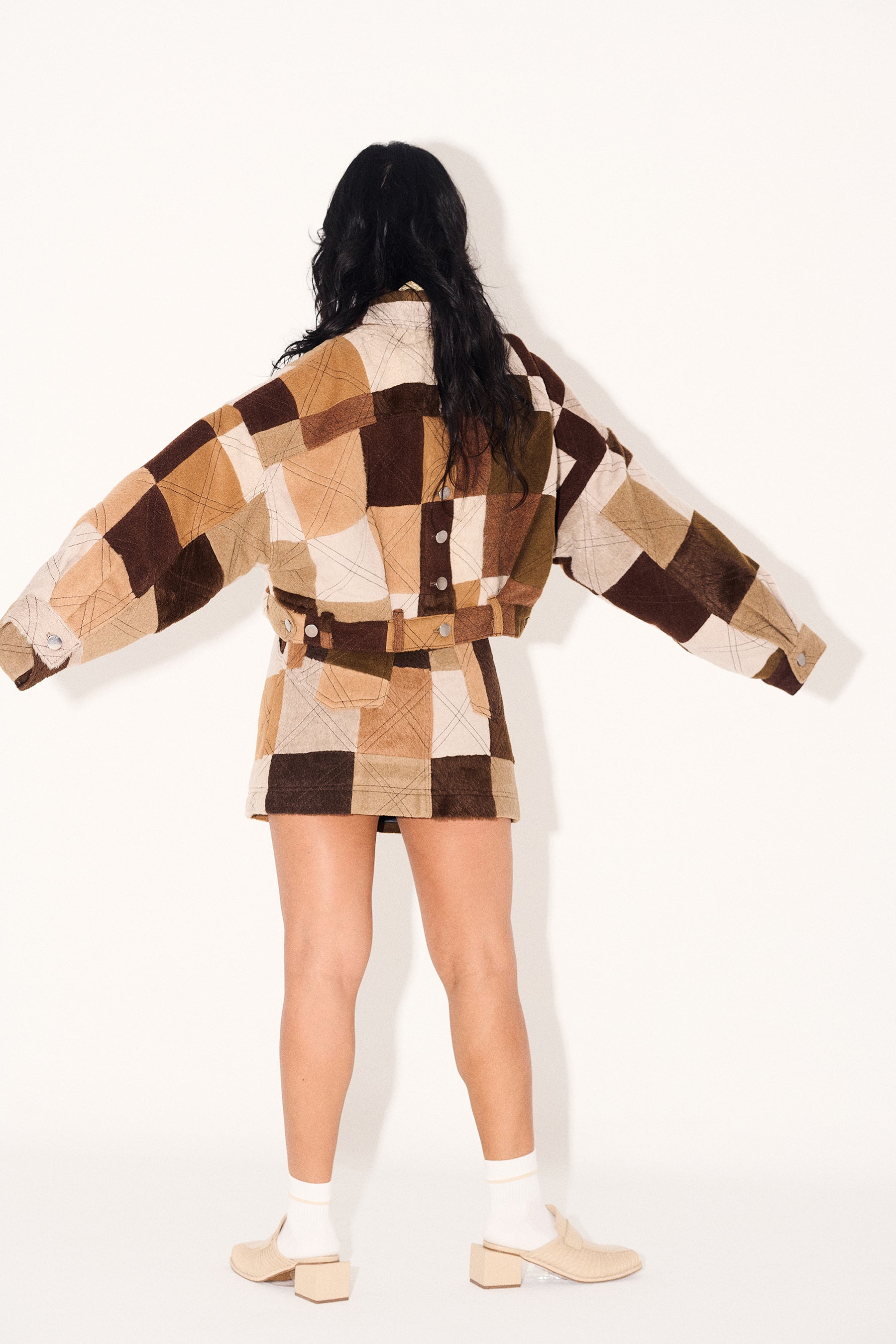 Renata Jacket in Tostada Patchwork Alpaca Wool - Paz Lifestyle 