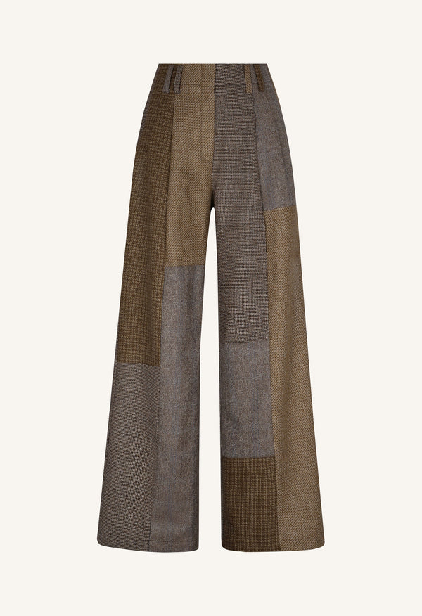 Guadalupe Trousers in Tostada Patchwork Merino Wool - Paz Lifestyle 