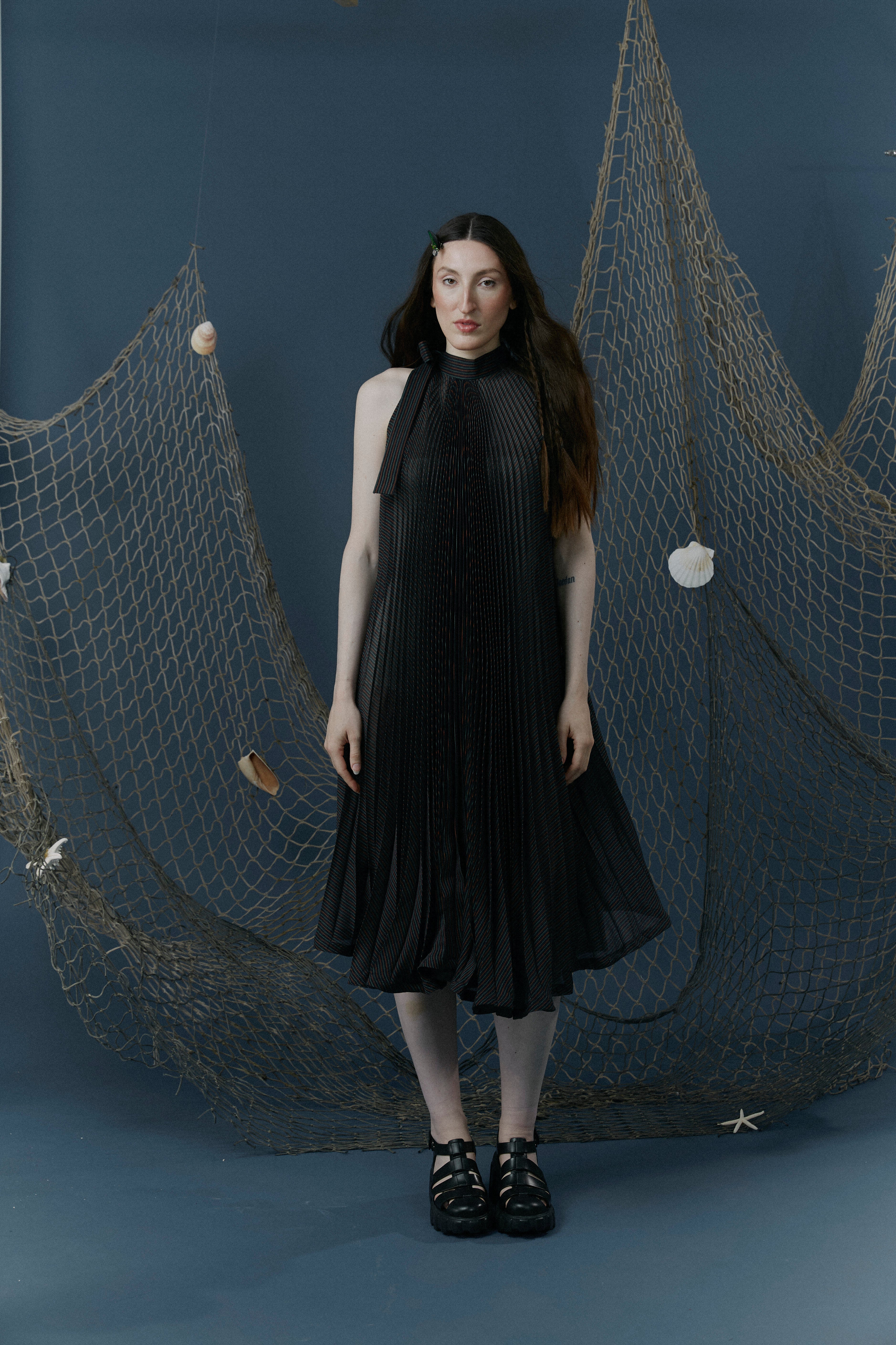 Plaid Pleated Midi