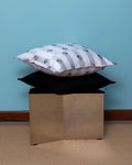 CUSHION COVER WHITE WITH BLACK ROSES - Paz Lifestyle 