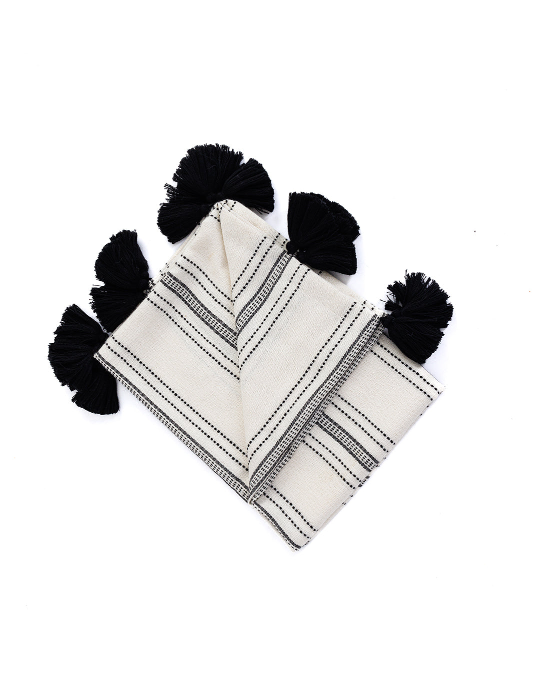 Miska Collection - Handloomed 100% Alpaca Throw Blanket From Peru - Ink & Ivory Pinstripe