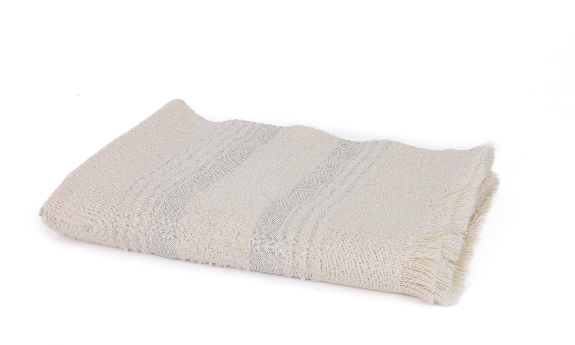 Allira Collection - Handloomed Alpaca Throw Blanket From Peru - Silver & Ivory Moon Mist