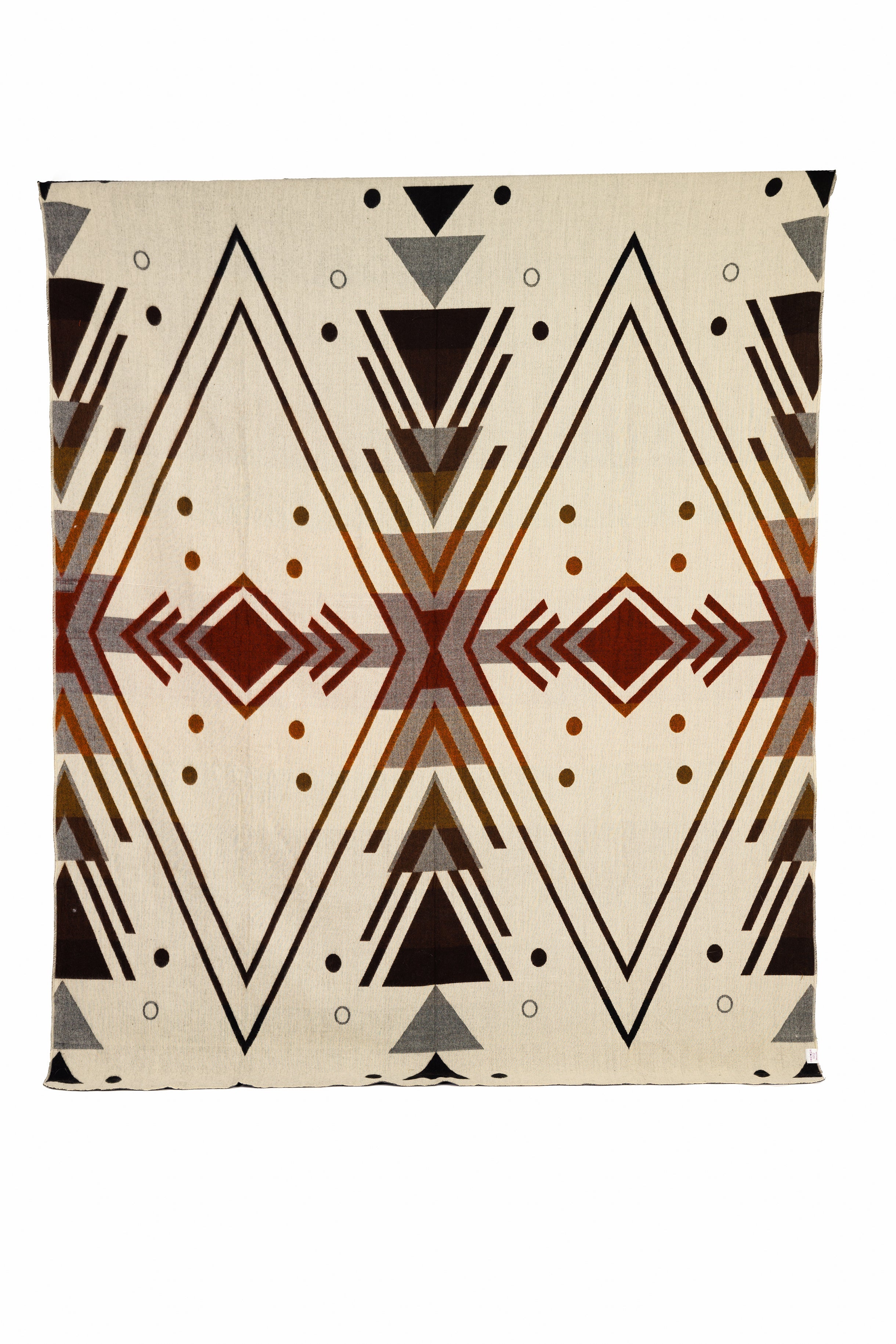 Pacha Collection - Handwoven Reversible Chevron Peach Red Gray & Black Alpaca Throw Blanket From Ecuador