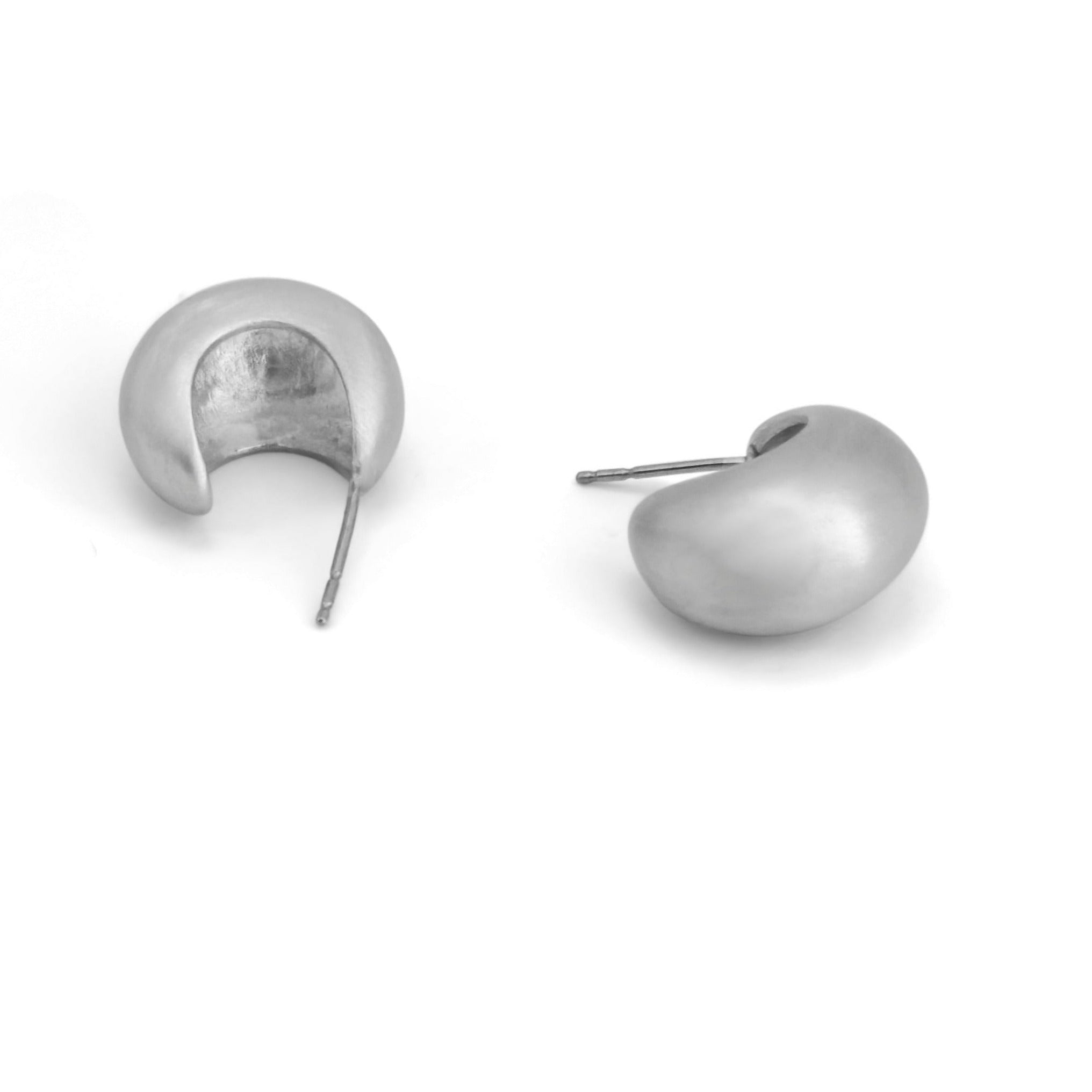 the silver lunar crescent earrings