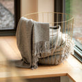 Handloomed Undyed Baby Alpaca & Peruvian Pima Cotton Throw Blanket | Graphite | Kulsi Collection