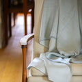 Reversible Alpaca Throw Blanket Handwoven From Ecuador - Gray & White - Kani Collection