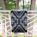 Handwoven Reversible Interlocking Lines Gray Black & Cream Alpaca Throw Blanket - Yachana Collection