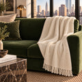 Handloomed Alpaca Bouclé Throw Blanket | Ivory | Made in Peru