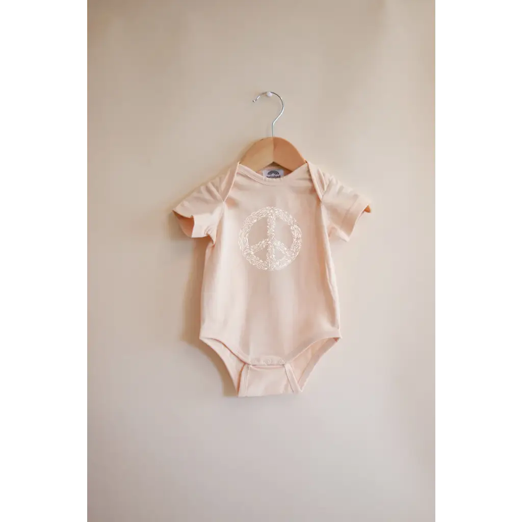 Peace Floral Organic Cotton Baby Bodysuit - Sunkiss