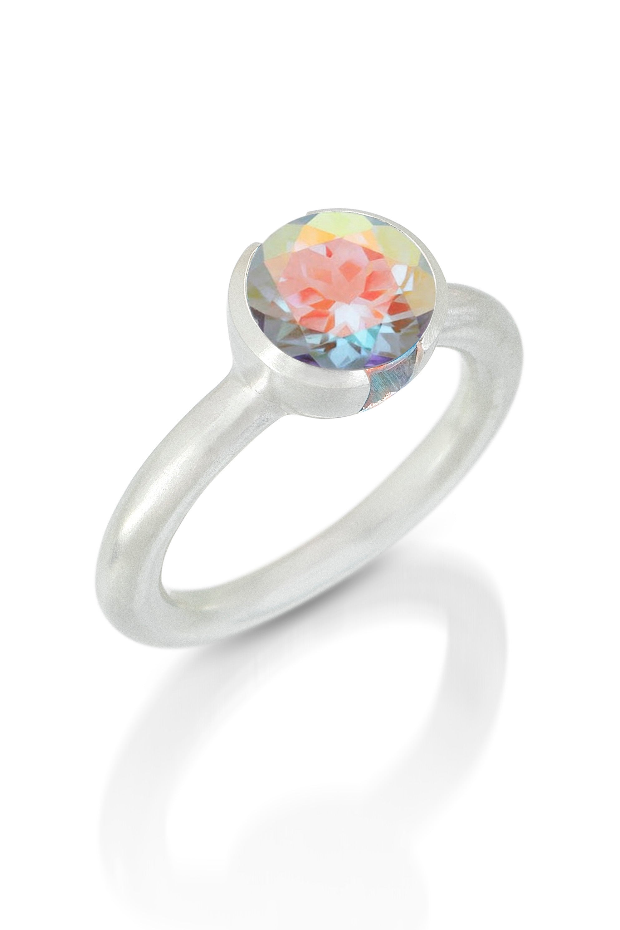 silver azotic mercury mist topaz open bezel ring - Paz Lifestyle 