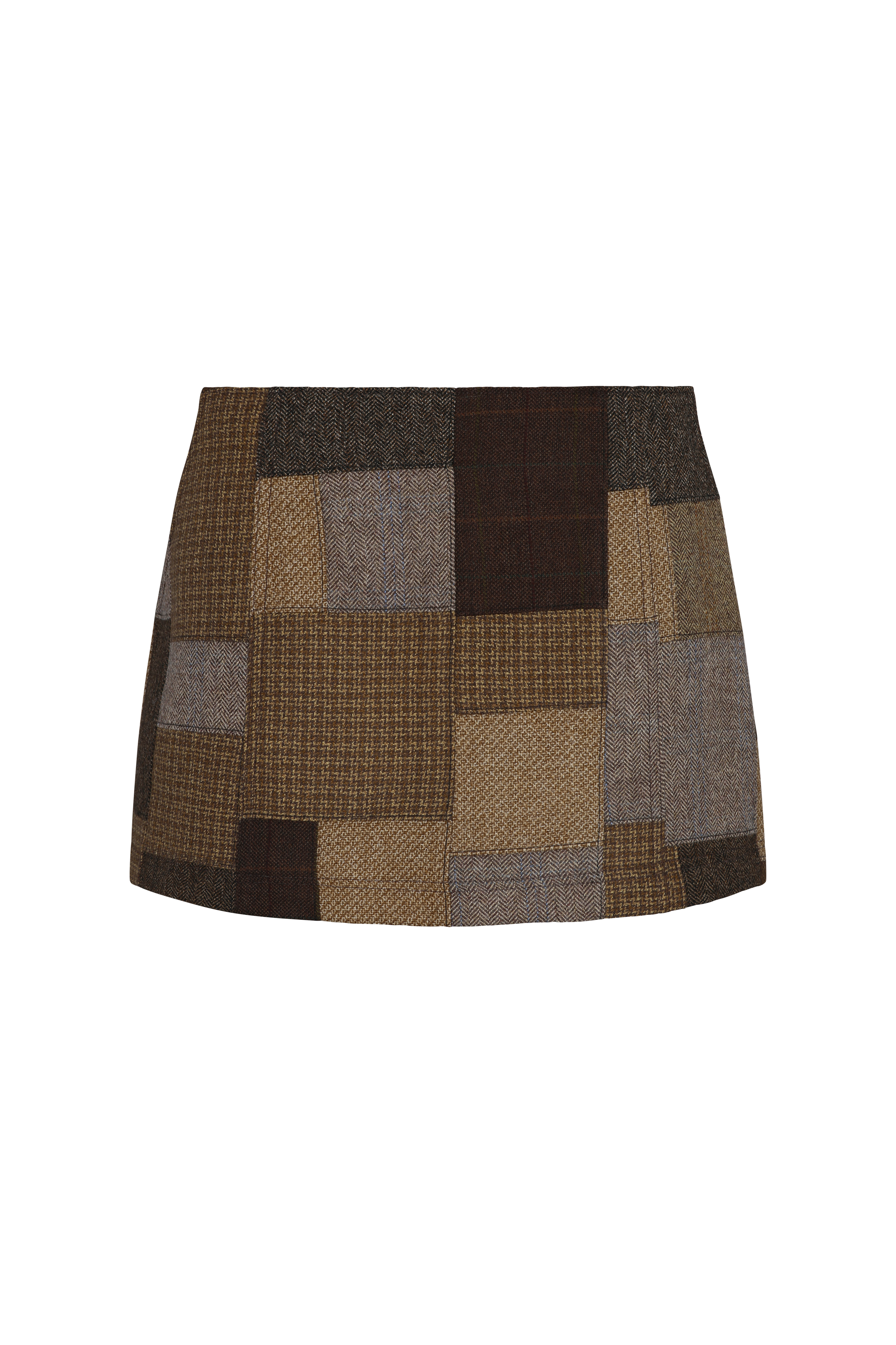 RENATA Patchworked Merino Wool Skirt, Tostada | Pre-Order - Paz Lifestyle 