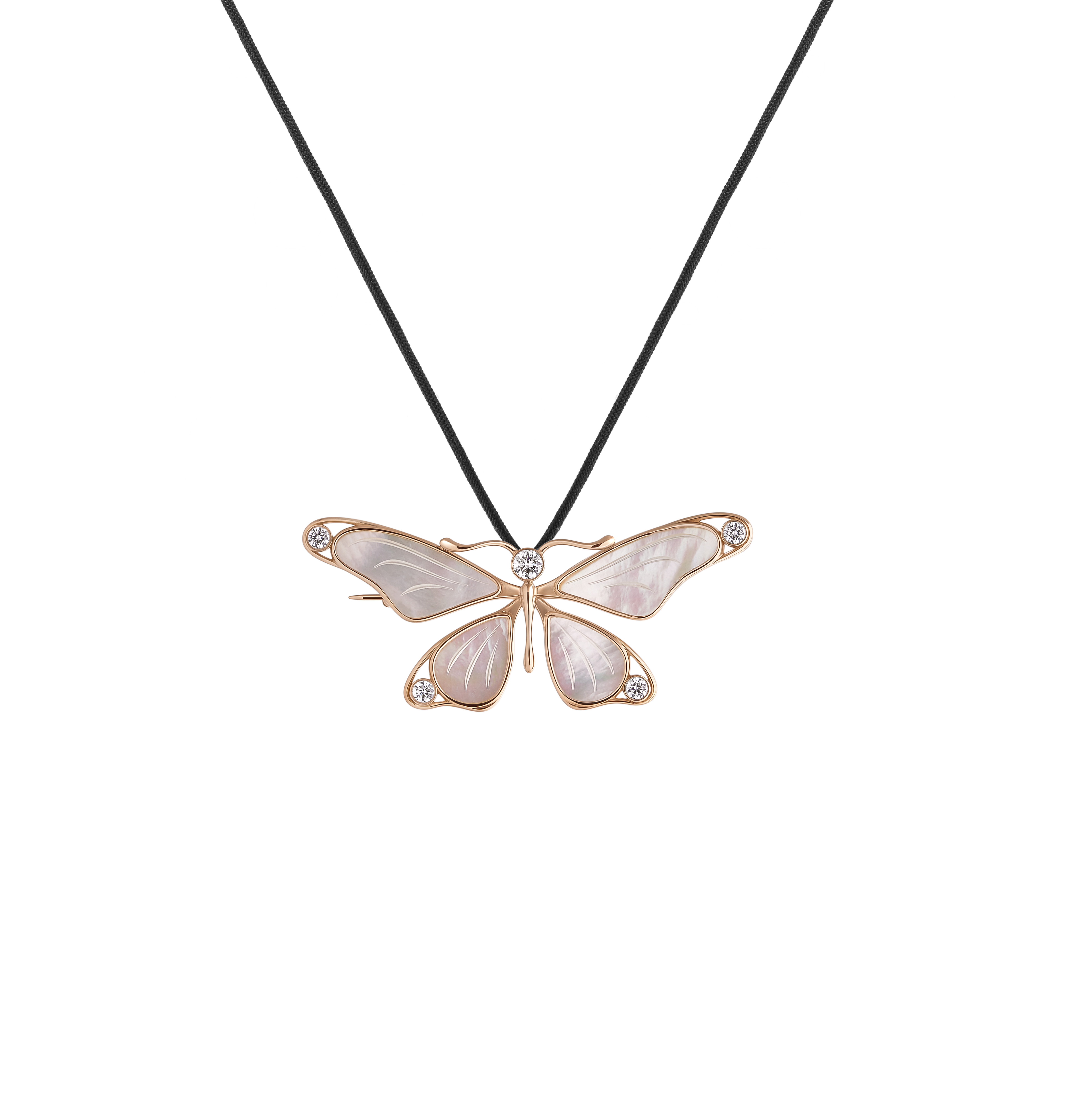 Butterfly Brooch in 14k Yellow Gold and Mother-of-Pearl - Paz Lifestyle 