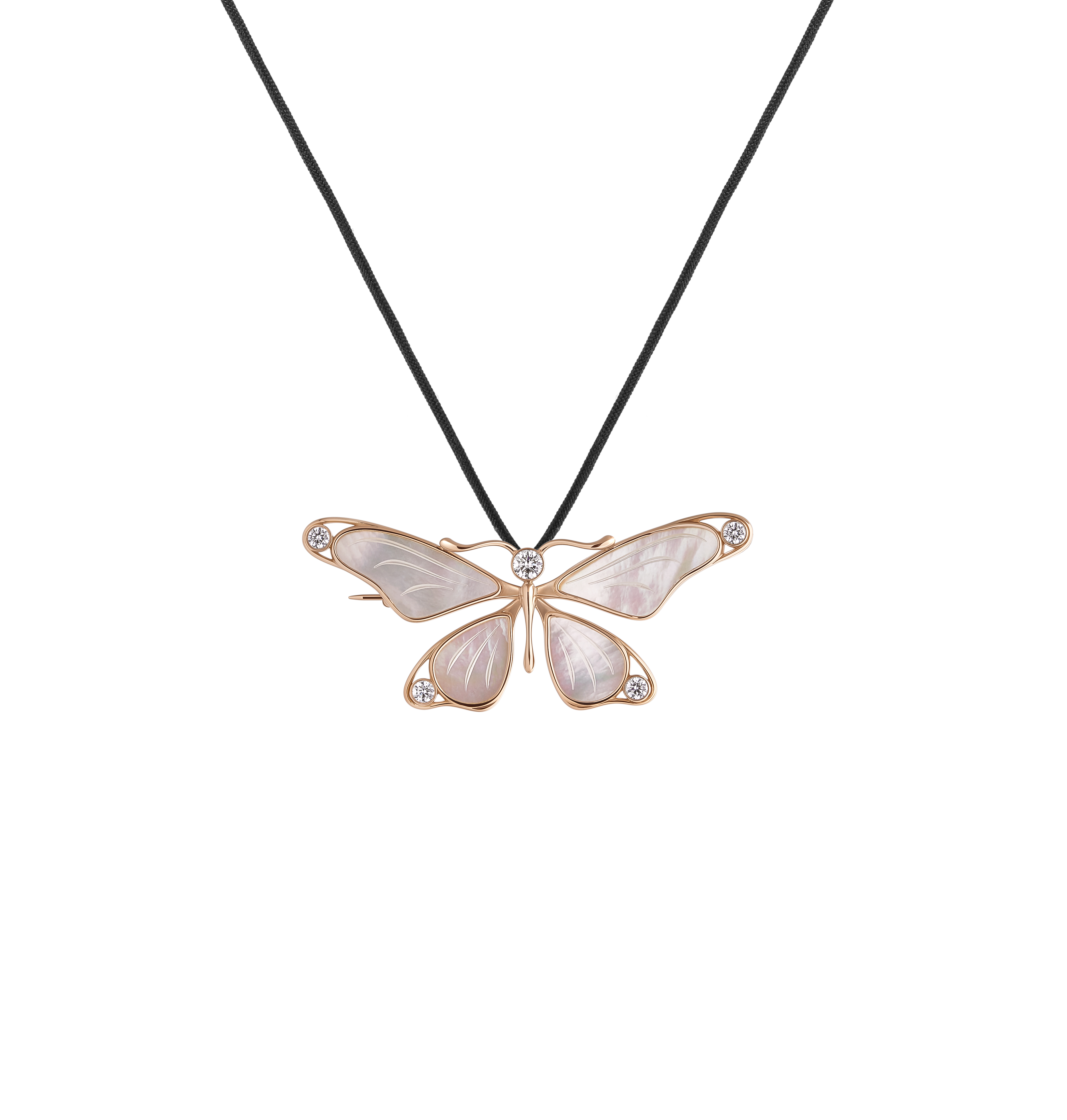 Butterfly Brooch in 14k Yellow Gold and Mother-of-Pearl - Paz Lifestyle 